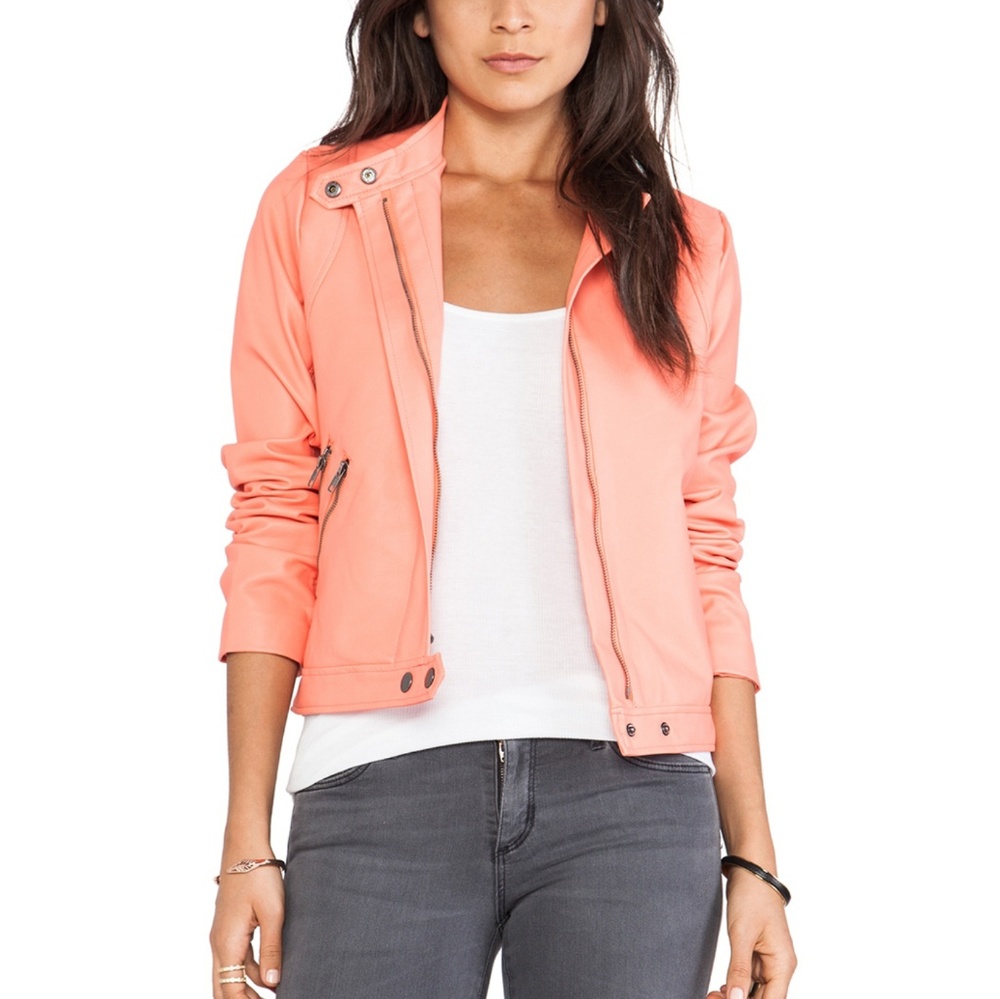 Bb Dakota Coral Moto Jacket